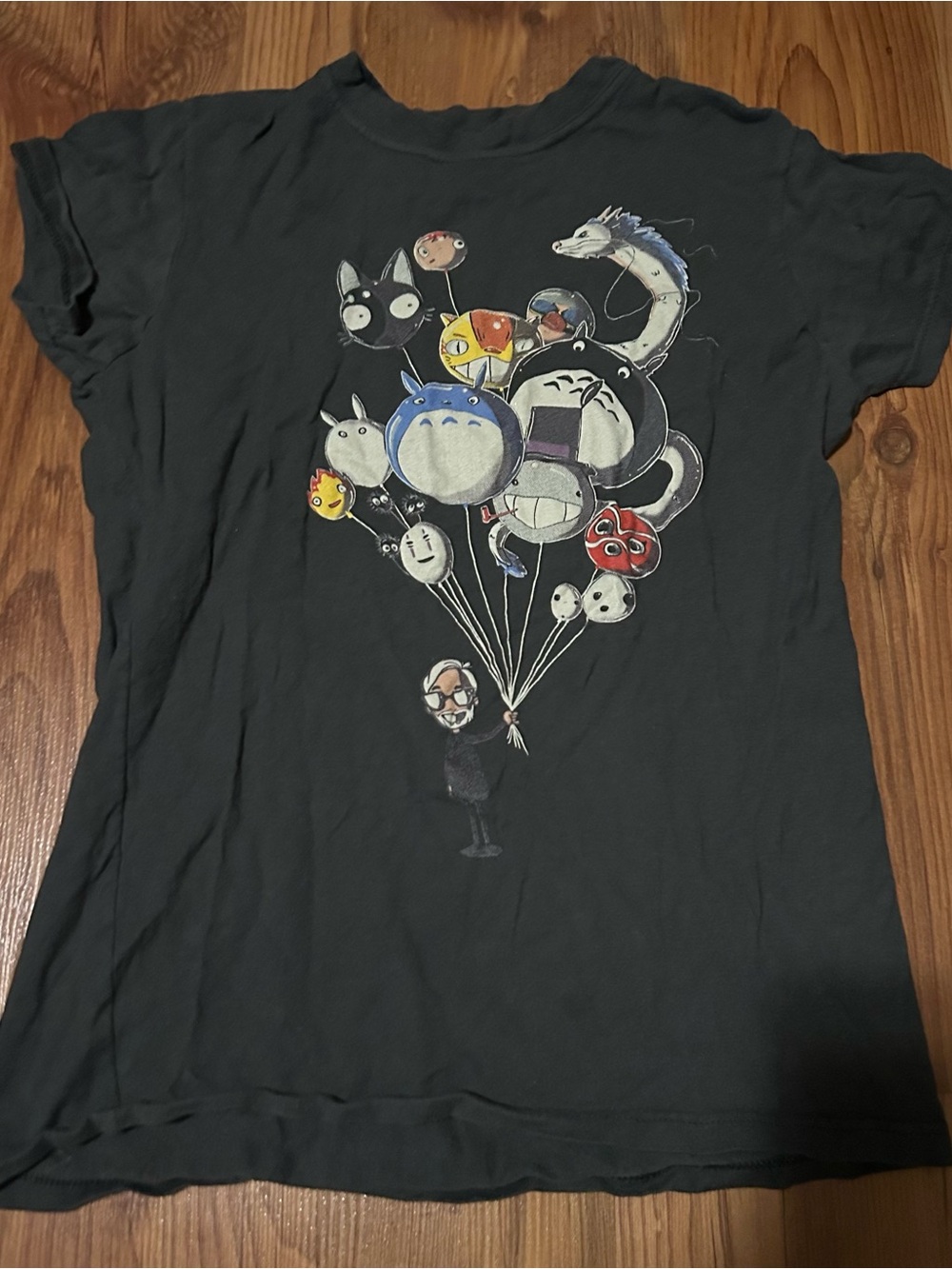 Studio Ghibli Balloon Characters Tee 💎 - Charcoal